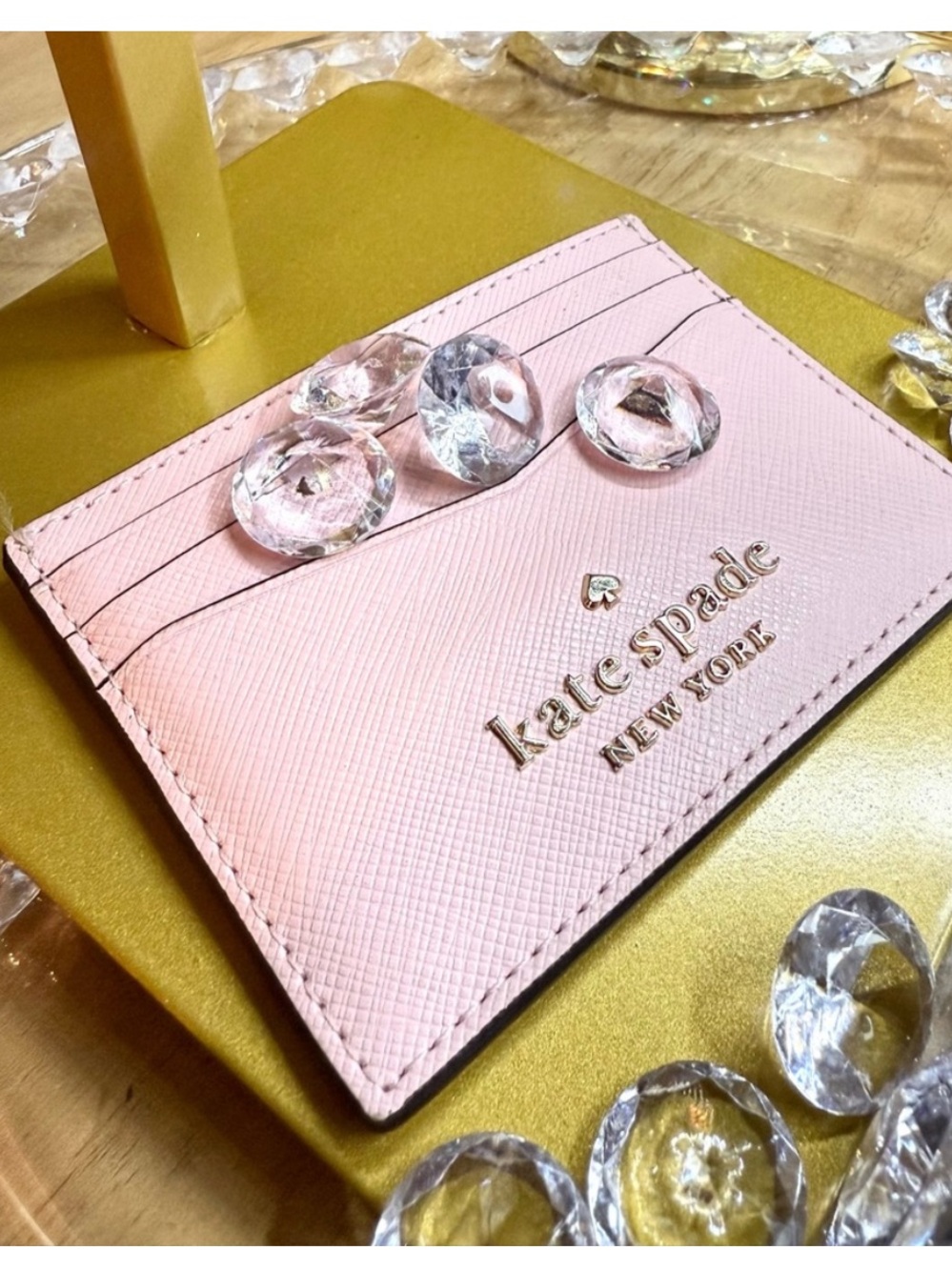 Kate Spade Madison Saffiano Leather Card Holder Pale Blush Pink